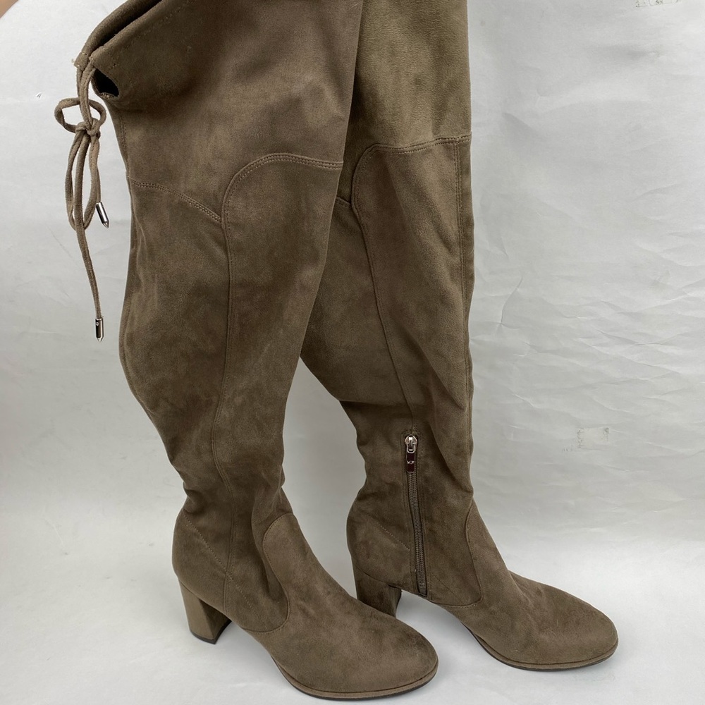 NWOT-Marc Fisher Grey Suede Over Knee Boots Size 8